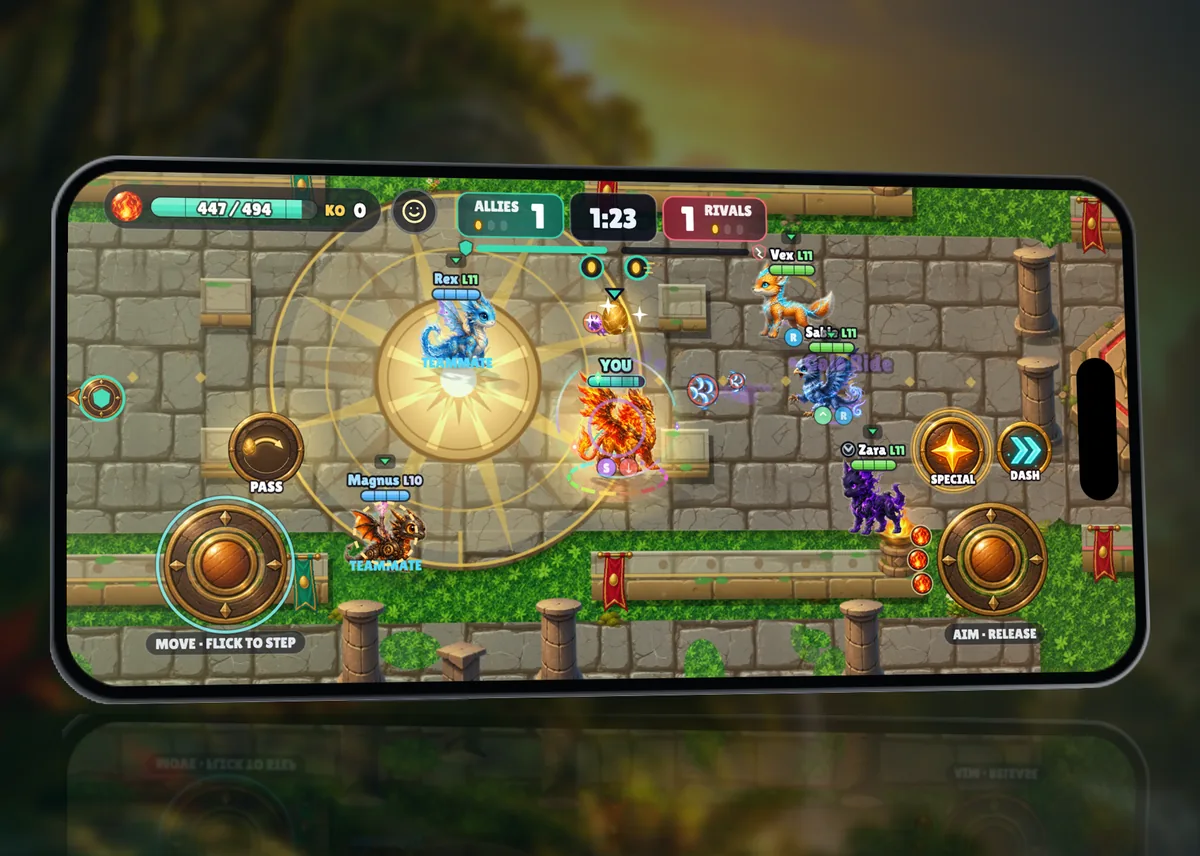 Ein Creature-Heist-Match auf dem iPhone: der gegnerische Tresor ist aufgebrochen und ein EI GESTOHLEN-Banner erscheint auf dem Bildschirm