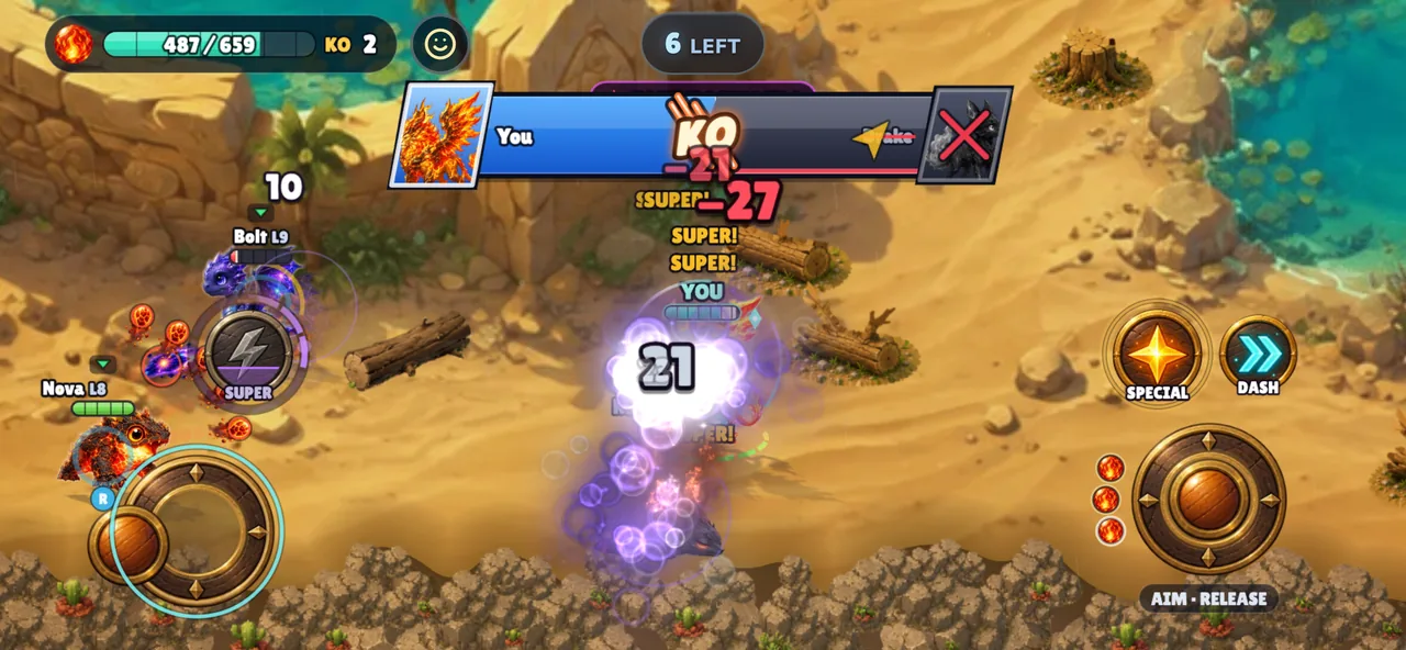 Ein Showdown-Kampf mit noch 8 Spielern, während sich die Zone zusammenzieht