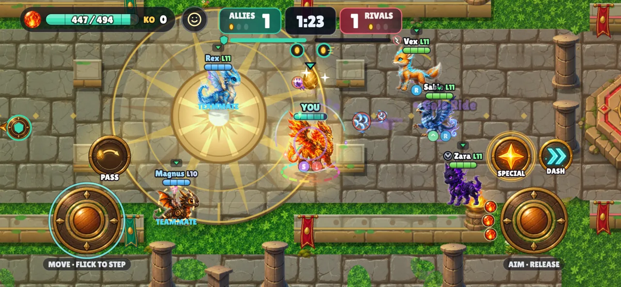Ein Creature-Heist-Match mit aufgebrochenem gegnerischem Tresor und einem EI GESTOHLEN-Banner