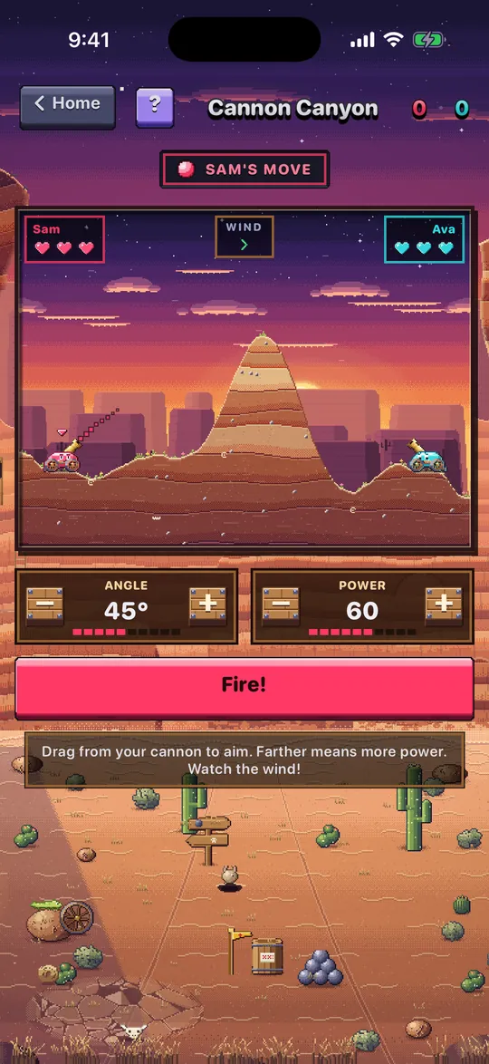 Cannon Canyon in RoadPlay, a cannon aimed across a canyon