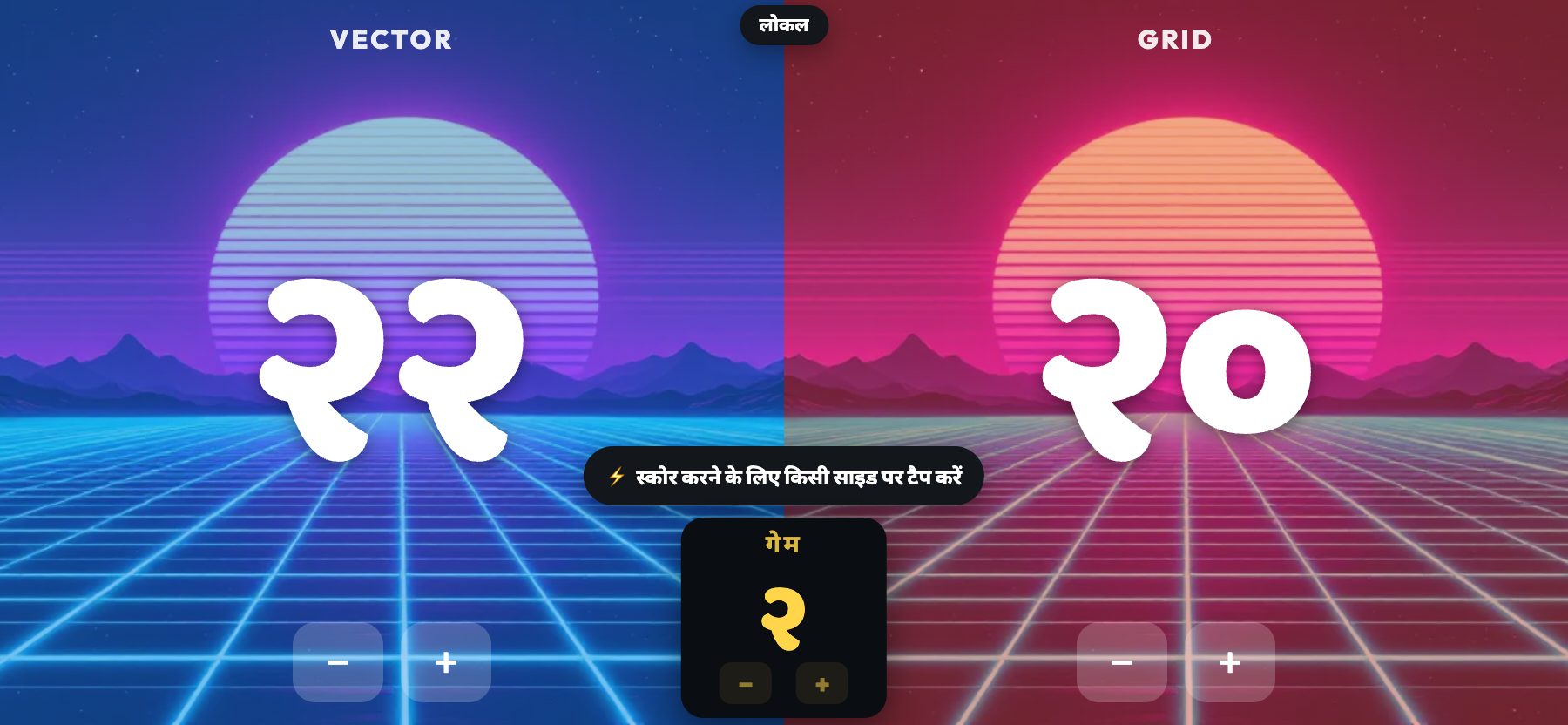 सिंथवेव स्टाइल, रेट्रो नियॉन ग्रिड, ScoreKeepers Pro