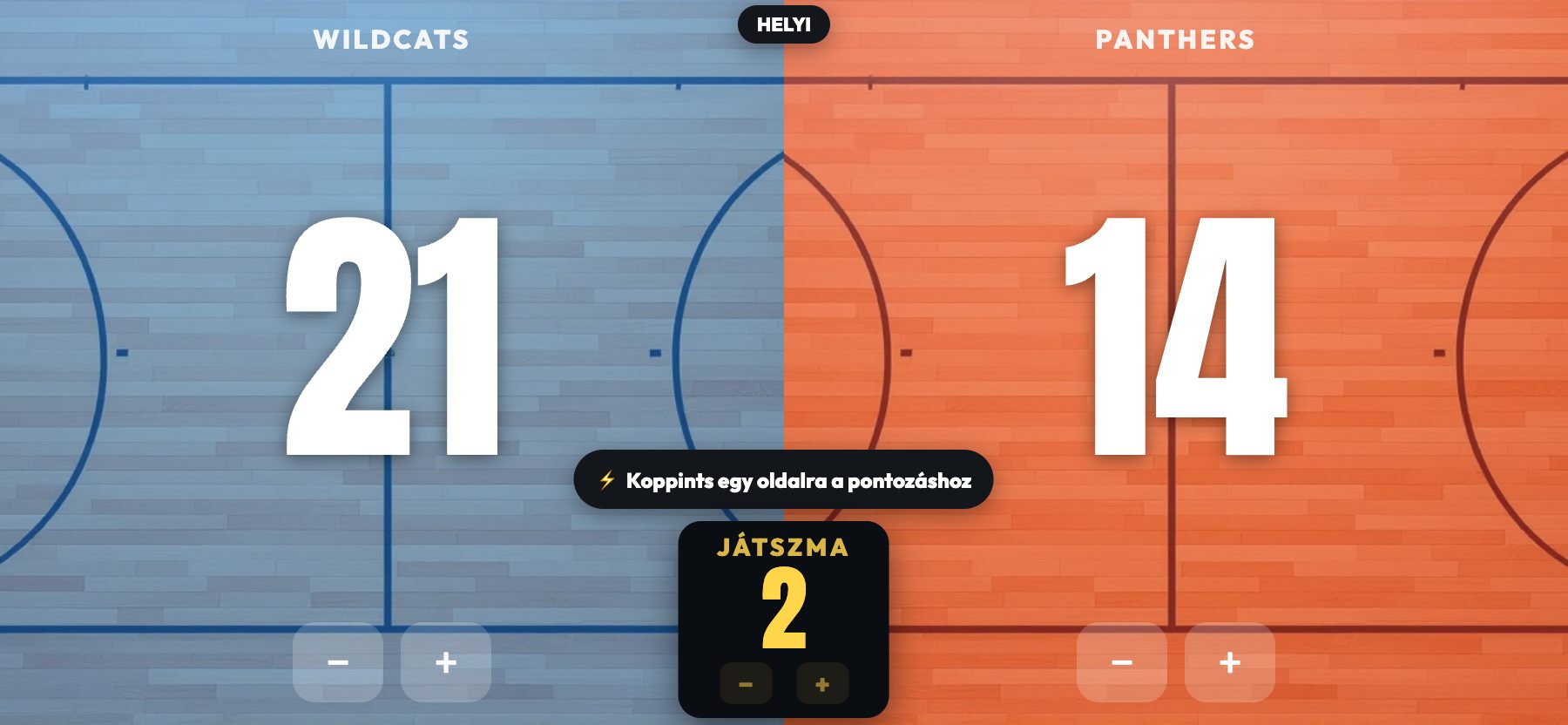 Pálya stílus, parkettamintás, ScoreKeepers Pro