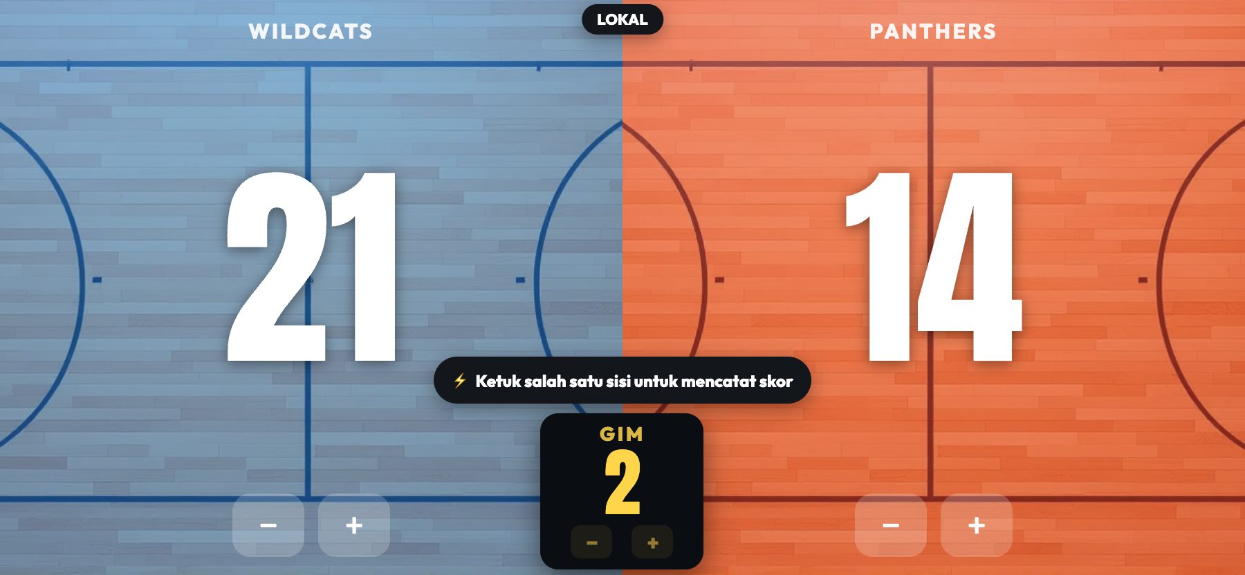 Gaya Lapangan, tekstur kayu keras, ScoreKeepers Pro