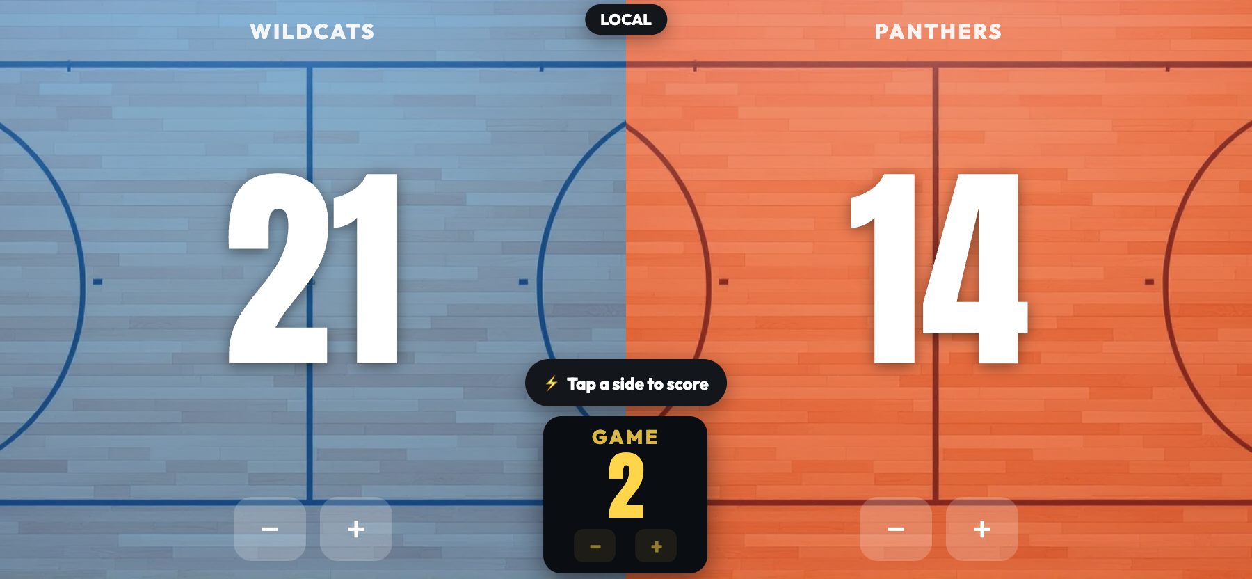 Court style, hardwood texture, ScoreKeepers Pro