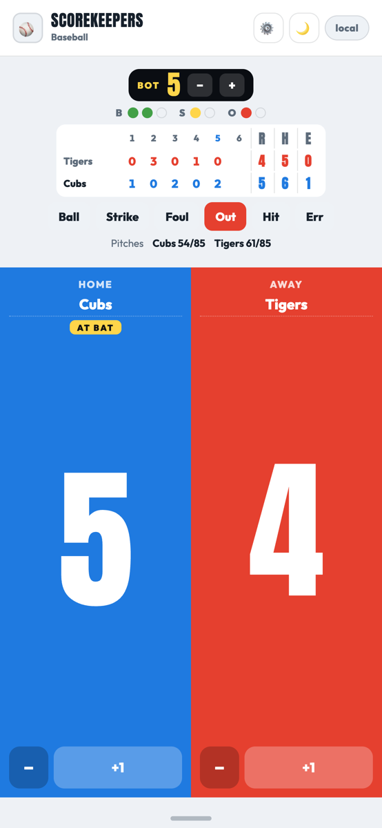 Табло ScoreKeepers для бейсбола с боллами, страйками, аутами и счётом по иннингам