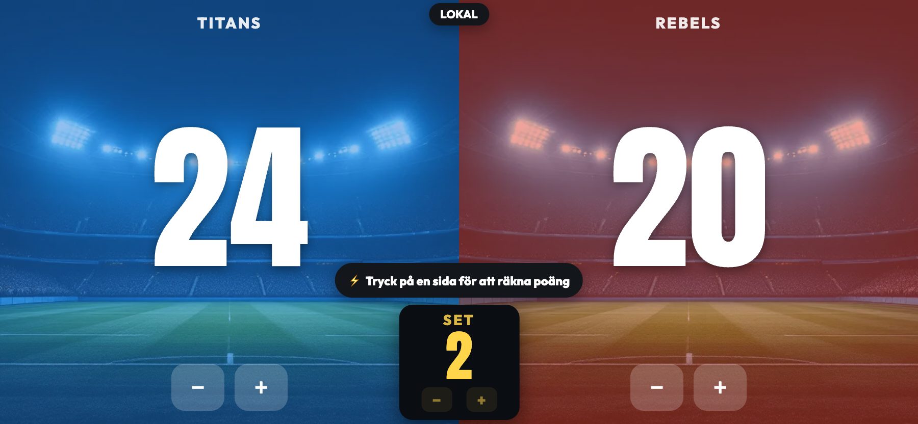 Stadionstil, floodlitgräs, ScoreKeepers Pro