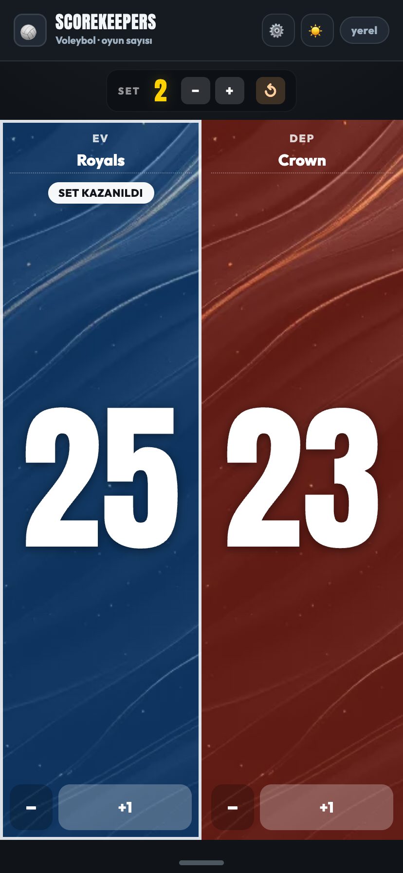 Altın teması, saten metal, ScoreKeepers Pro