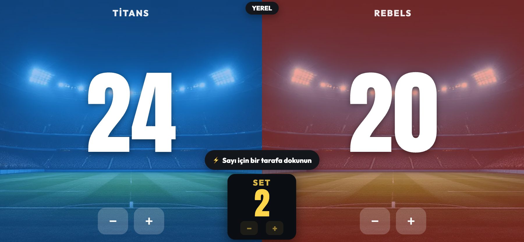 Stadyum teması, projektörlü çim, ScoreKeepers Pro