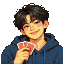 Pixel portrait of Jun