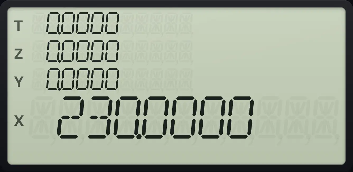 Result of the example "Add 15% to 200" The display shows: 0.0000 / 0.0000 / 0.0000 / 230.0000.