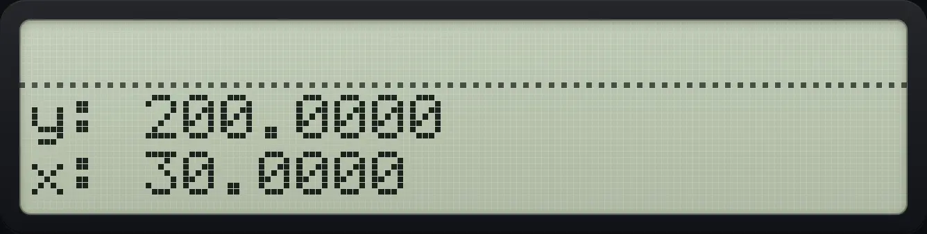 Result of the example "Find 15 percent of 200" The display shows: y: 200.0000 / x: 30.0000.