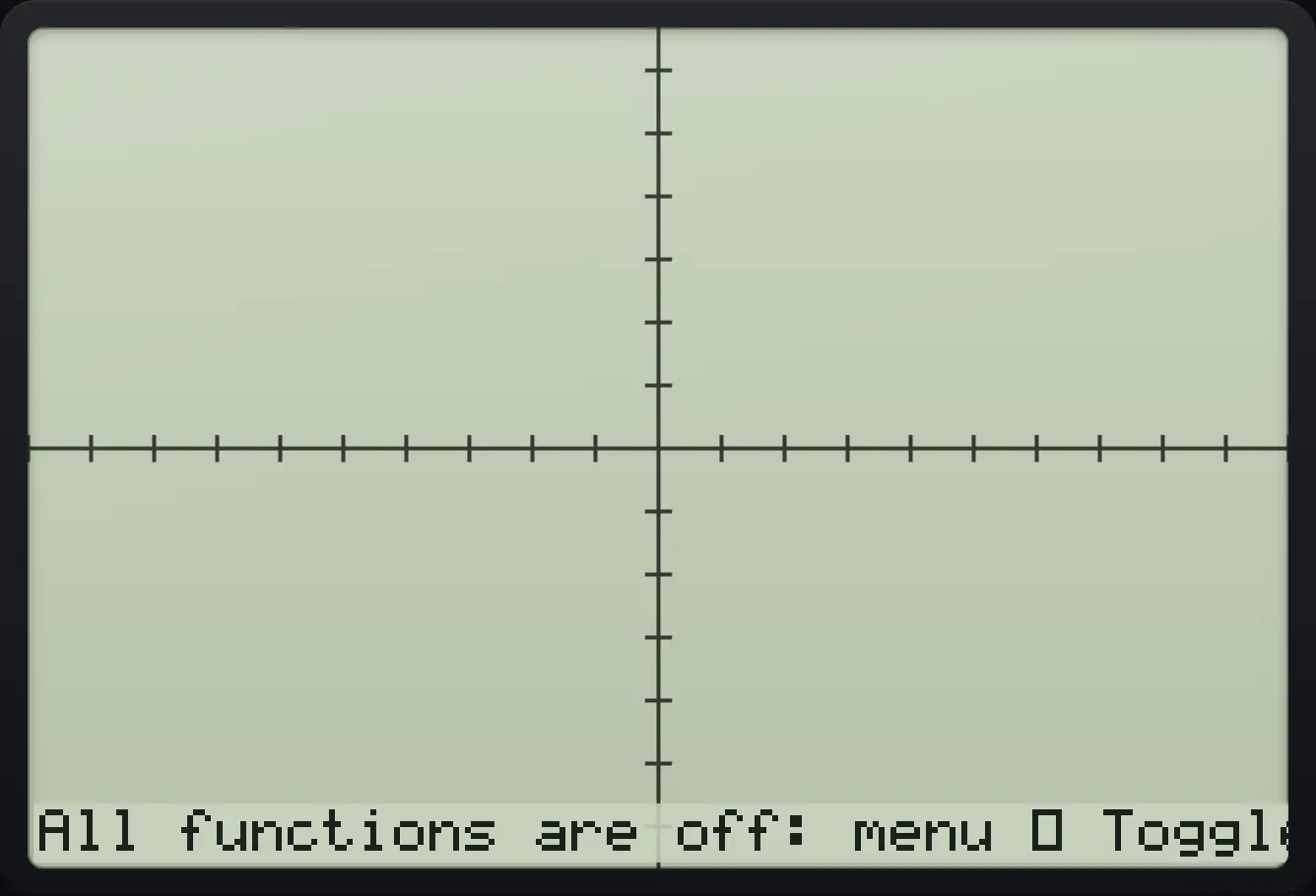 Result of the example "Every function turned off" The display shows: All functions are off: menu › Toggle Function On/Off.