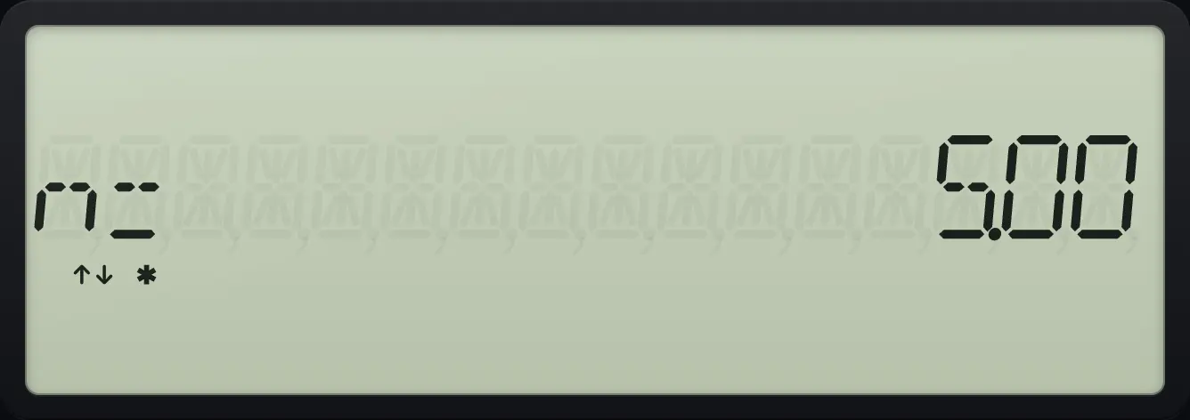 Result of the example "Number of points" The display shows: n= 5.00.