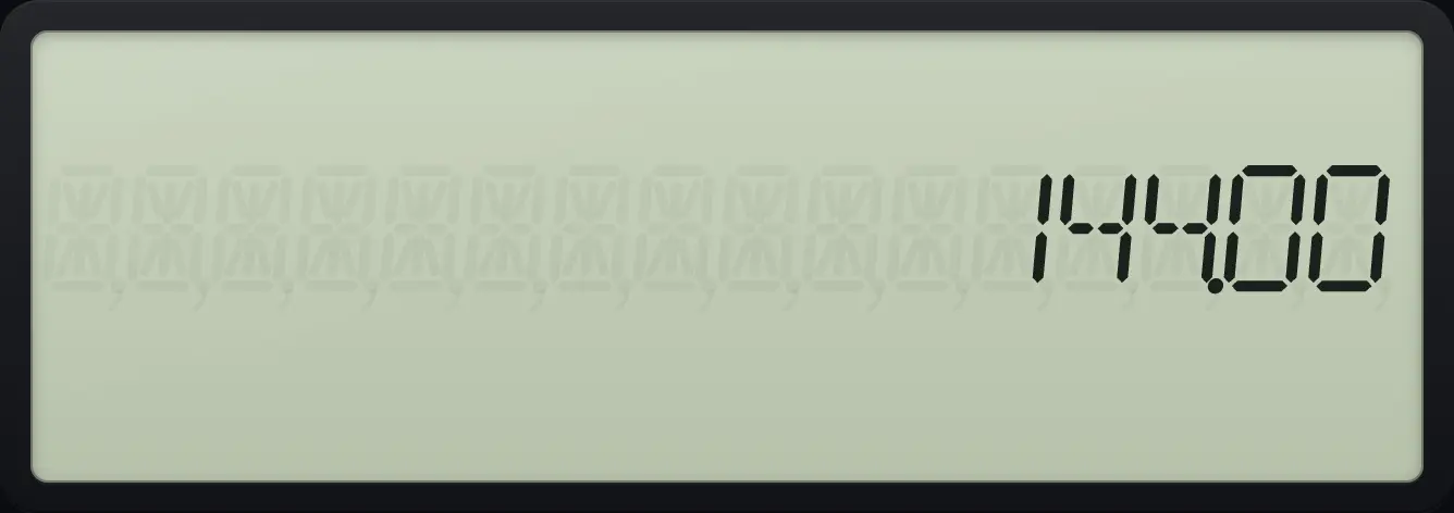 Result of the example "Square" The display shows: 144.00.