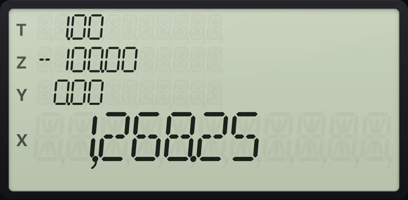 Result of the example "100 a month for 12 months at 1% a month" The display shows:  1.00 / -100.00 /  0.00 /  1,268.25.