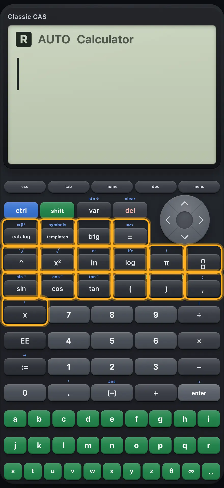 The function keys.