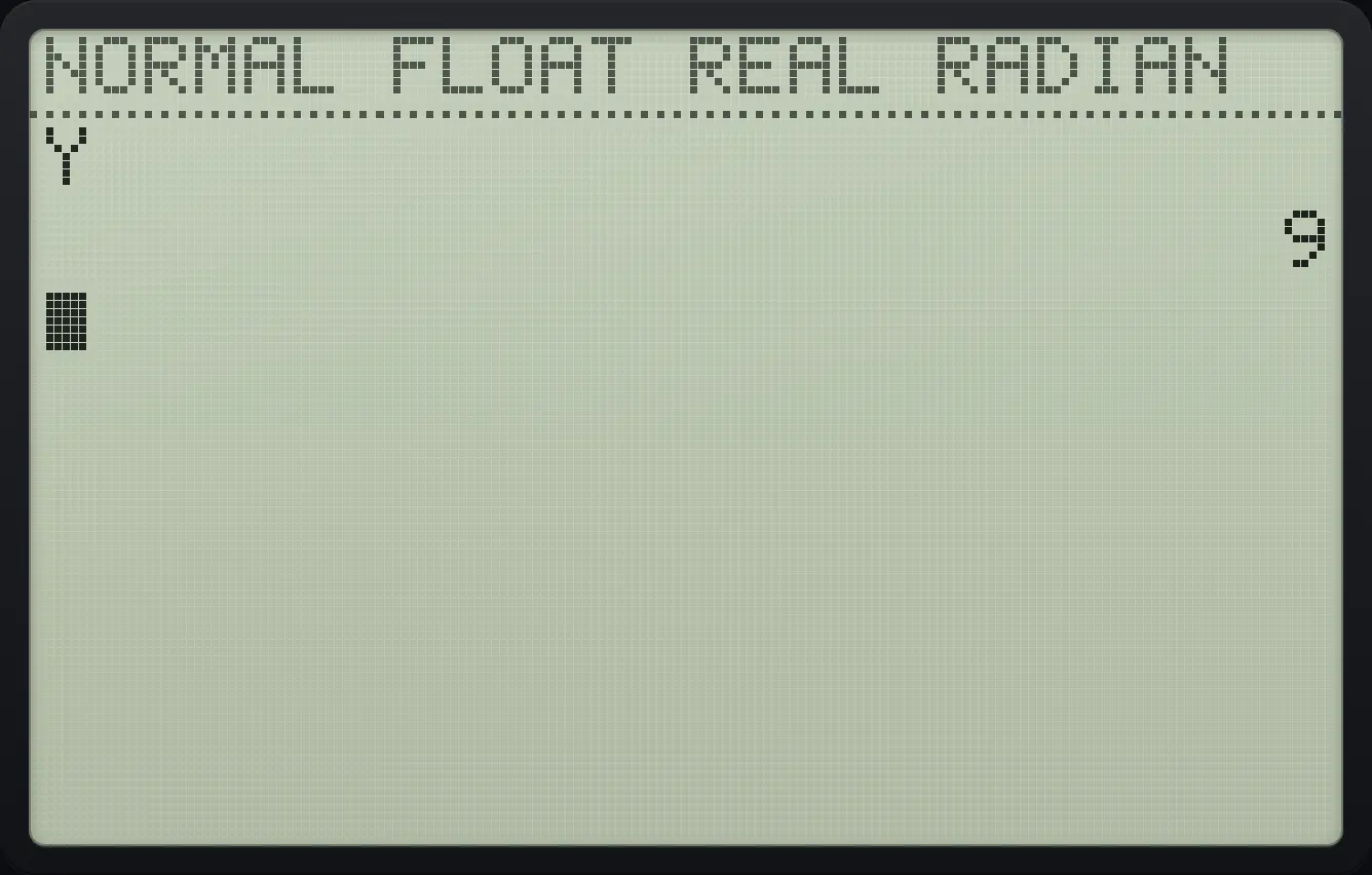Result of the example "Use the traced Y afterwards" The display shows: Y / 9.