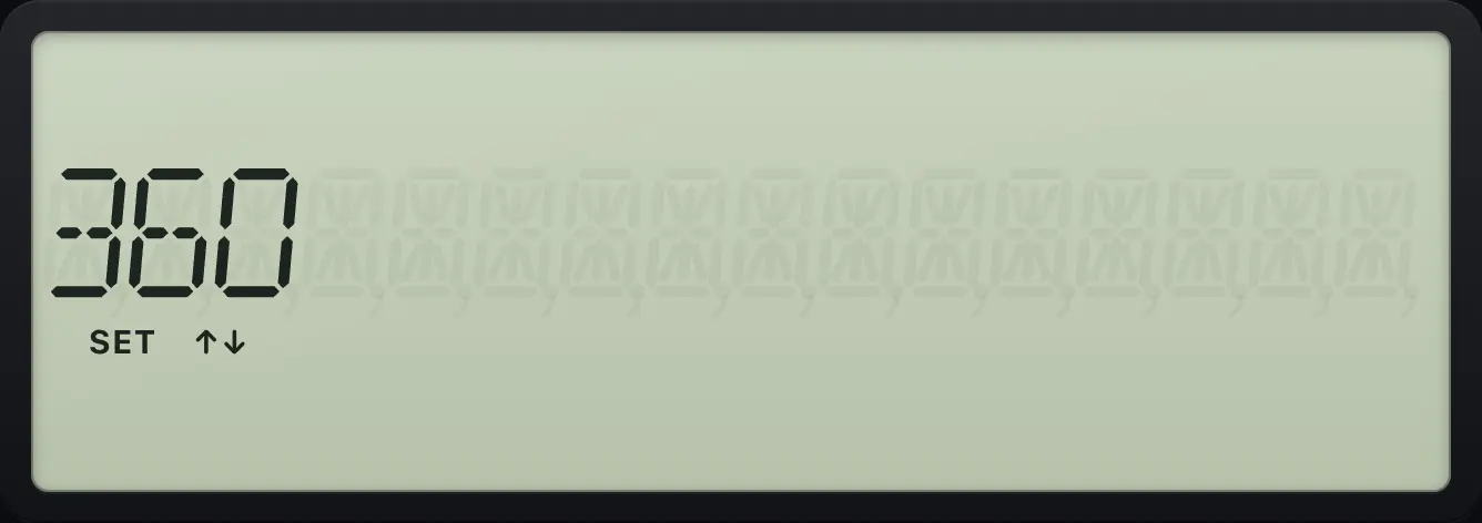 Result of the example "Day count and coupon choices" The display shows: 360.
