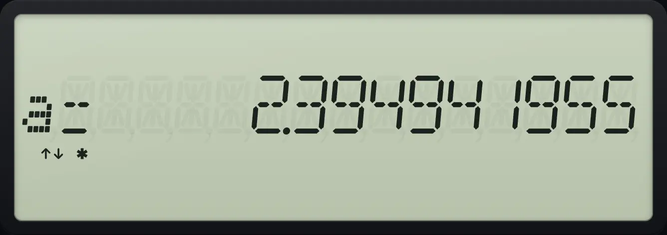 Result of the example "Other curves" The display shows: a= 2.394941955.