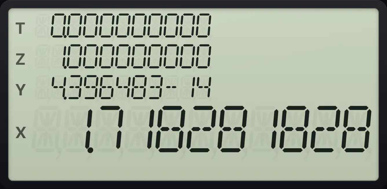 Result of the example "More digits: integral of eˣ from 0 to 1" The display shows: 0.000000000 / 1.000000000 / 4.396483-14 / 1.718281828.