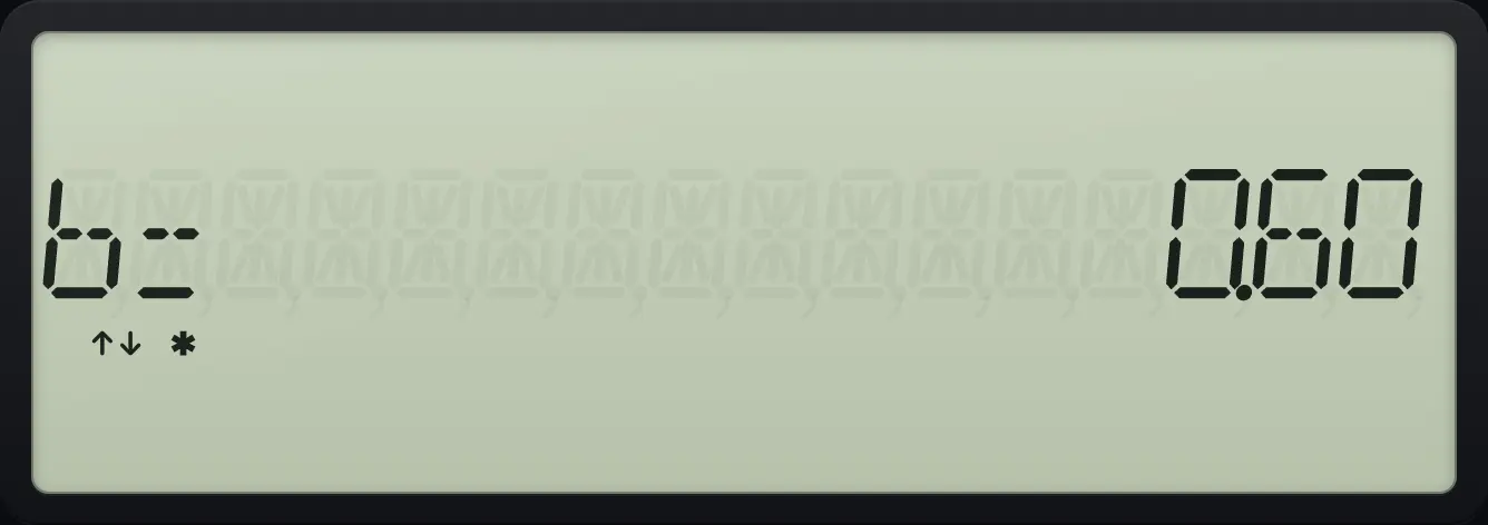 Result of the example "The line's slope b" The display shows: b= 0.60.