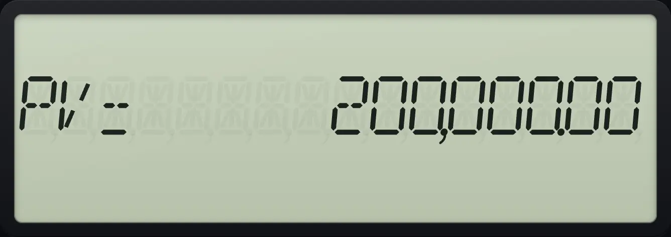 Result of the example "Show a stored value again" The display shows: PV= 200,000.00.