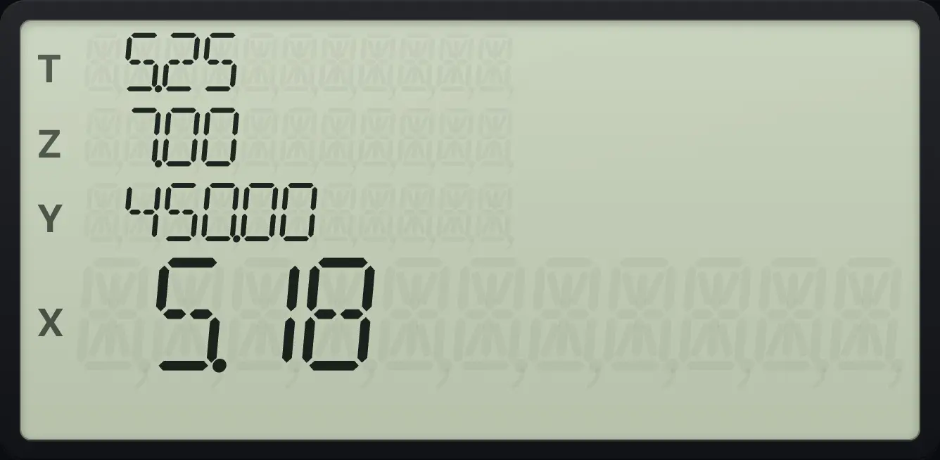 Result of the example "The 365-day interest" The display shows:  5.25 /  7.00 /  450.00 /  5.18.