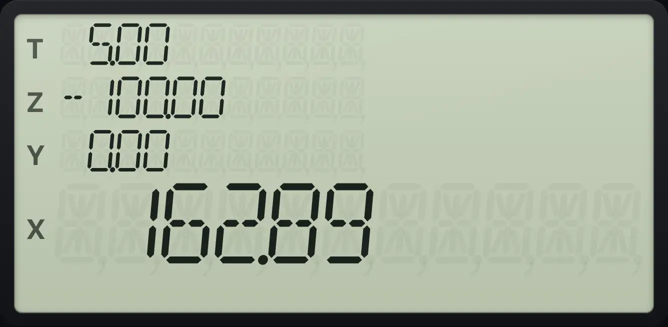 Result of the example "100 at 5% for 10 years" The display shows:  5.00 / -100.00 /  0.00 /  162.89.