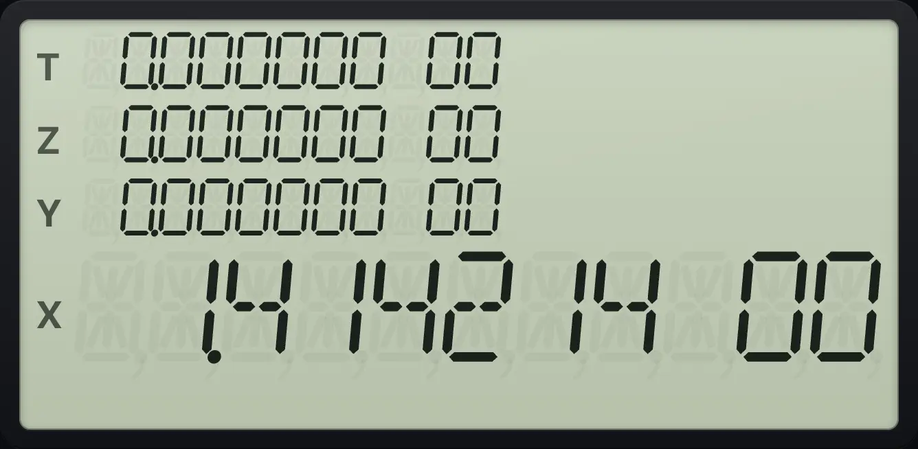 Result of the example "Scientific notation" The display shows: 0.000000 00 / 0.000000 00 / 0.000000 00 / 1.414214 00.