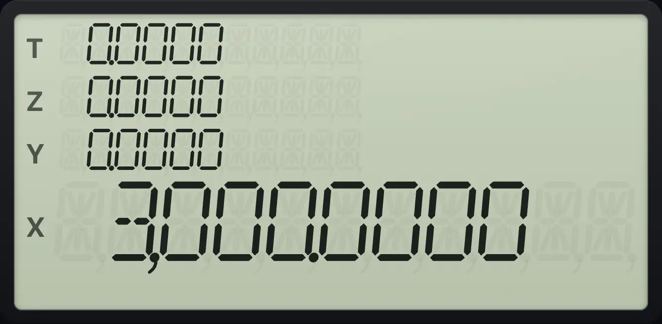 Result of the example "Key in 1.5 × 10³ and double it" The display shows: 0.0000 / 0.0000 / 0.0000 / 3,000.0000.