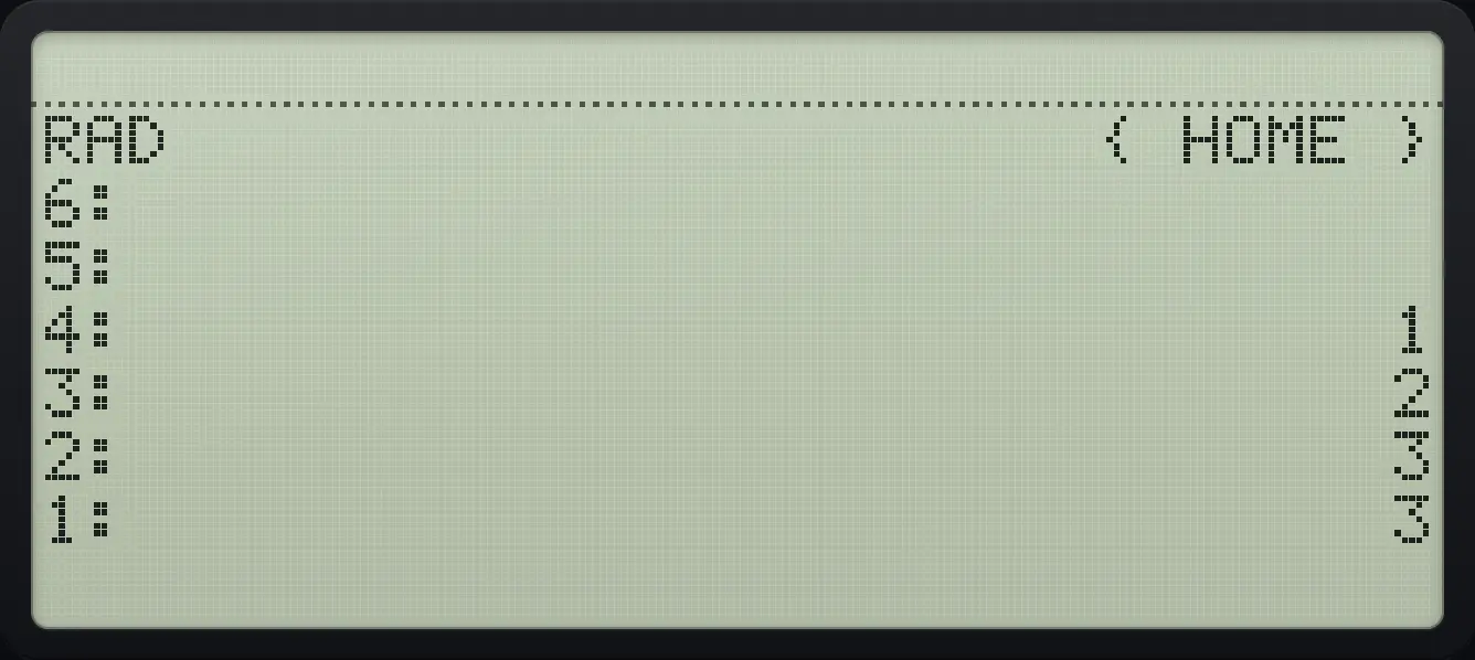 Result of the example "Count the objects with DEPTH" The display shows: RAD { HOME } / 6: / 5: / 4: 1 / 3: 2 / 2: 3 / 1: 3.