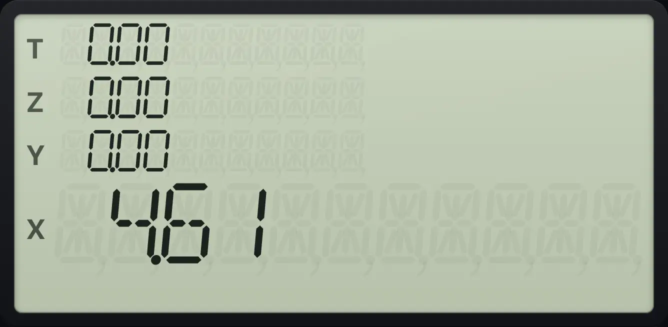 Result of the example "Natural log of 100" The display shows:  0.00 /  0.00 /  0.00 /  4.61.