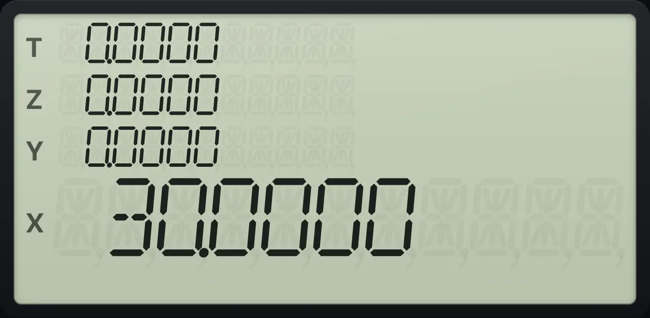Result of the example "Angle whose sine is 0.5" The display shows: 0.0000 / 0.0000 / 0.0000 / 30.0000.