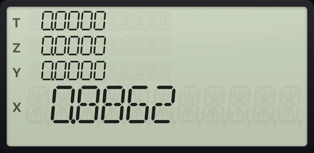 Result of the example "Factorial of one half" The display shows: 0.0000 / 0.0000 / 0.0000 / 0.8862.