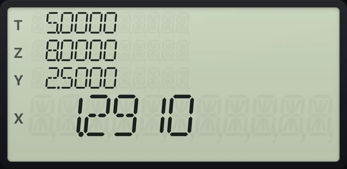 Result of the example "Standard deviation" The display shows: 5.0000 / 8.0000 / 2.5000 / 1.2910.