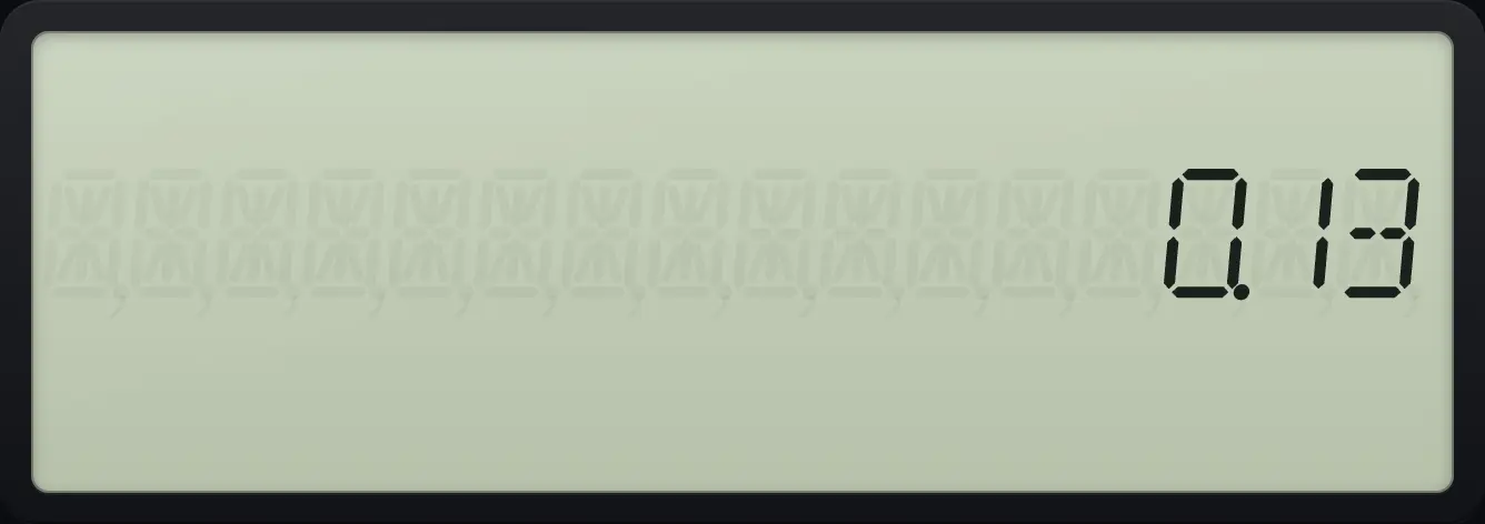 Result of the example "Reciprocal" The display shows: 0.13.