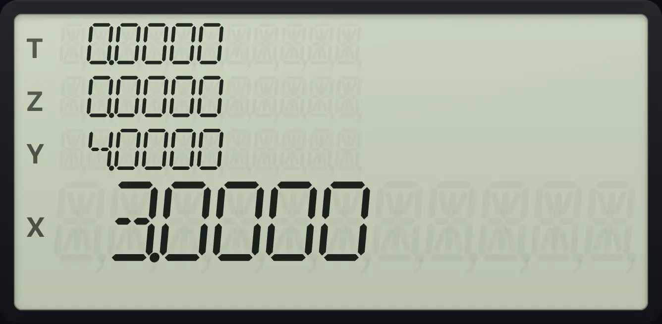 Result of the example "Polar to rectangular: r = 5, θ = 53.1301" The display shows: 0.0000 / 0.0000 / 4.0000 / 3.0000.