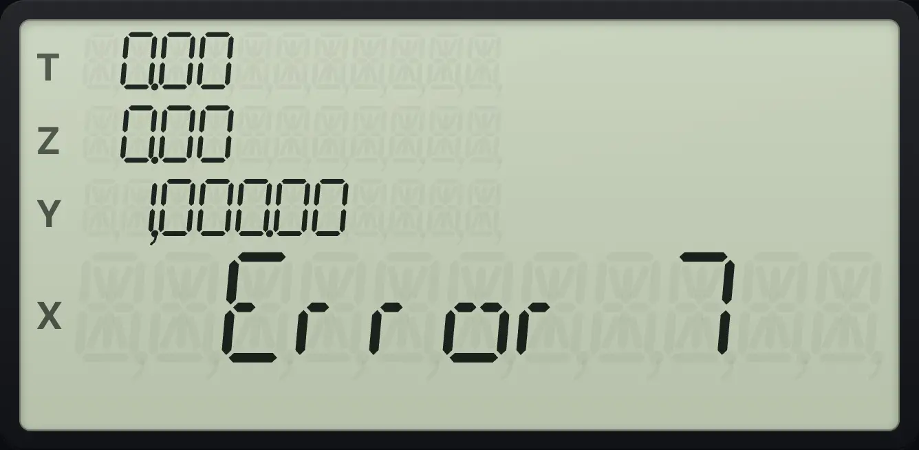 Result of the example "IRR without a sign change" The display shows: Error 7 / 0.00 / 0.00 / 1,000.00 / 500.00.