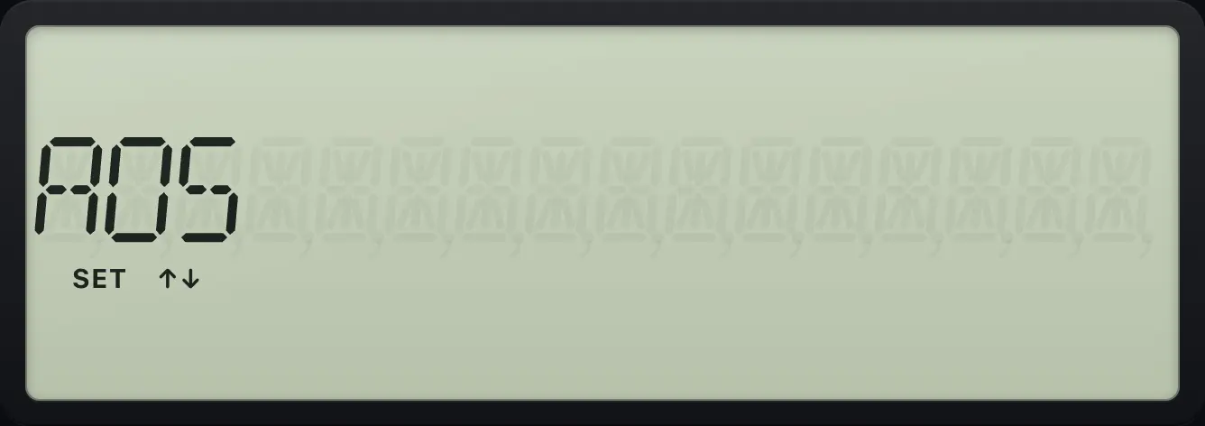 Result of the example "Switch to AOS" The display shows: AOS.
