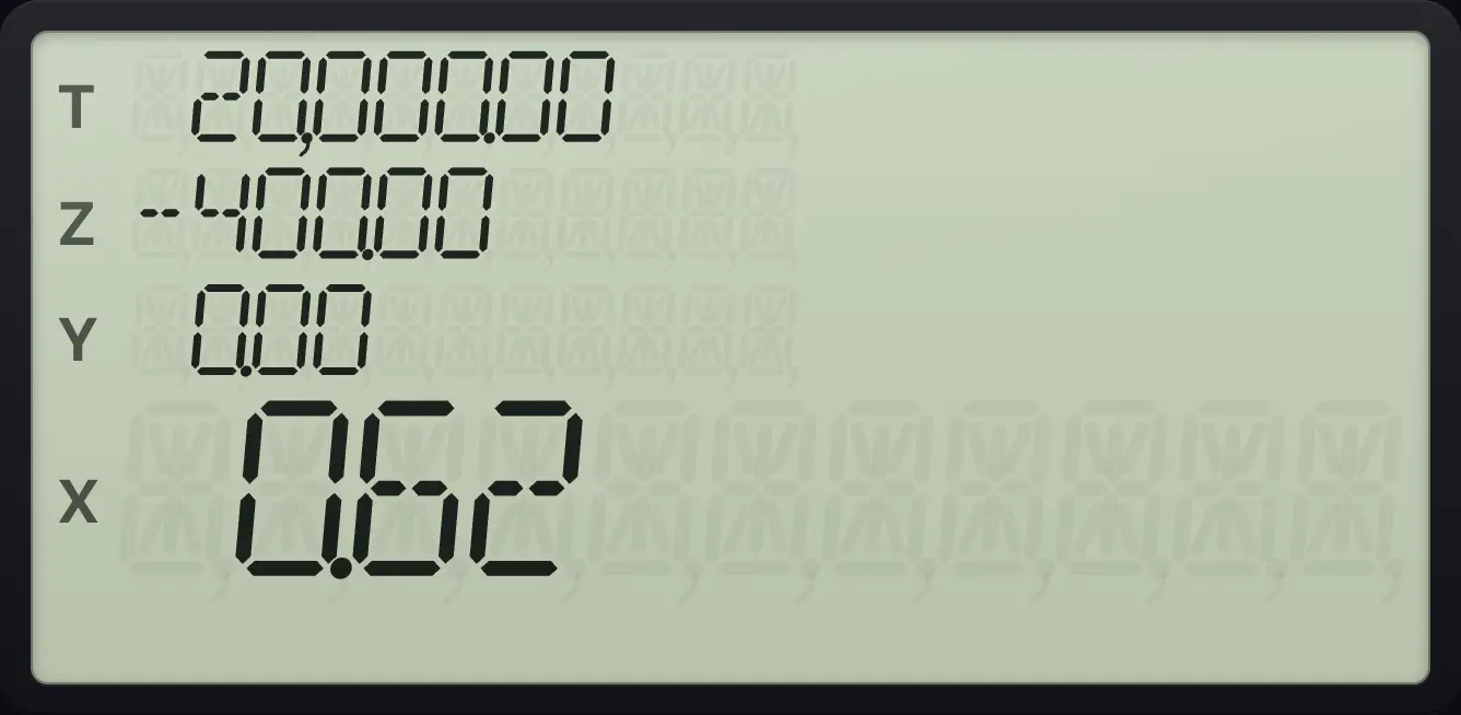 Result of the example "Rate on a car loan" The display shows:  20,000.00 / -400.00 /  0.00 /  0.62.