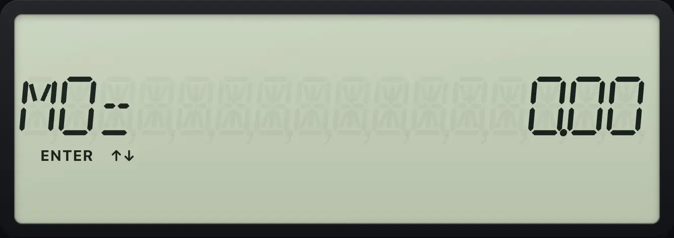 The MEM worksheet starts at M0. The display shows: M0= 0.00.
