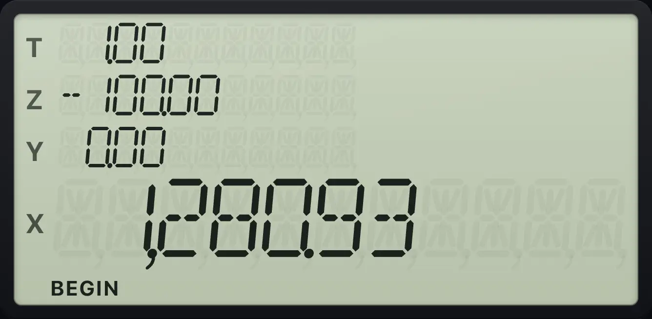 Result of the example "Deposits at the start of each month" The display shows:  1.00 / -100.00 /  0.00 /  1,280.93.