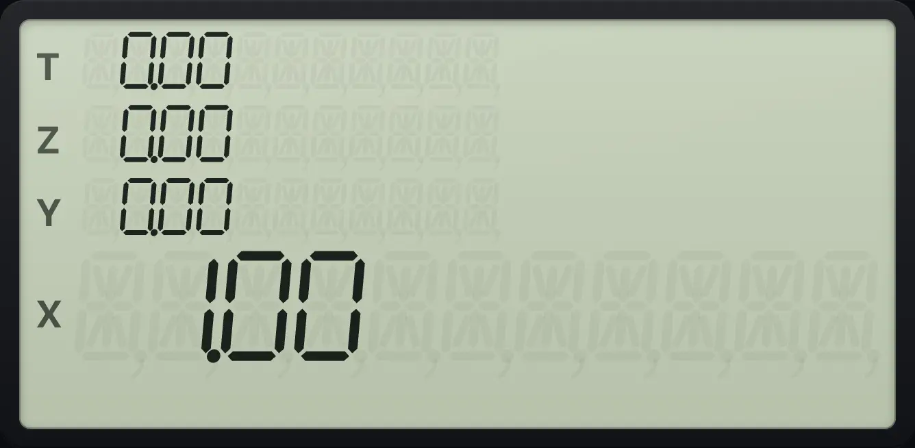 Result of the example "Integer part of 1.75" The display shows:  0.00 /  0.00 /  0.00 /  1.00.