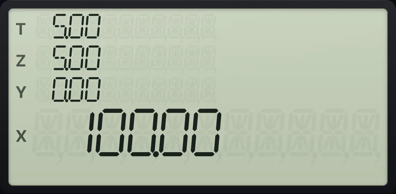 Result of the example "A bond yielding the same as its coupon sells at par" The display shows:  5.00 /  5.00 /  0.00 /  100.00.