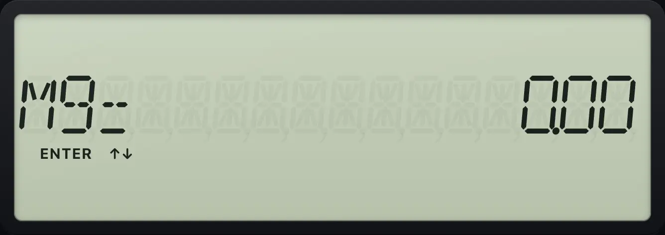 Result of the example "Wrap around" The display shows: M9= 0.00.