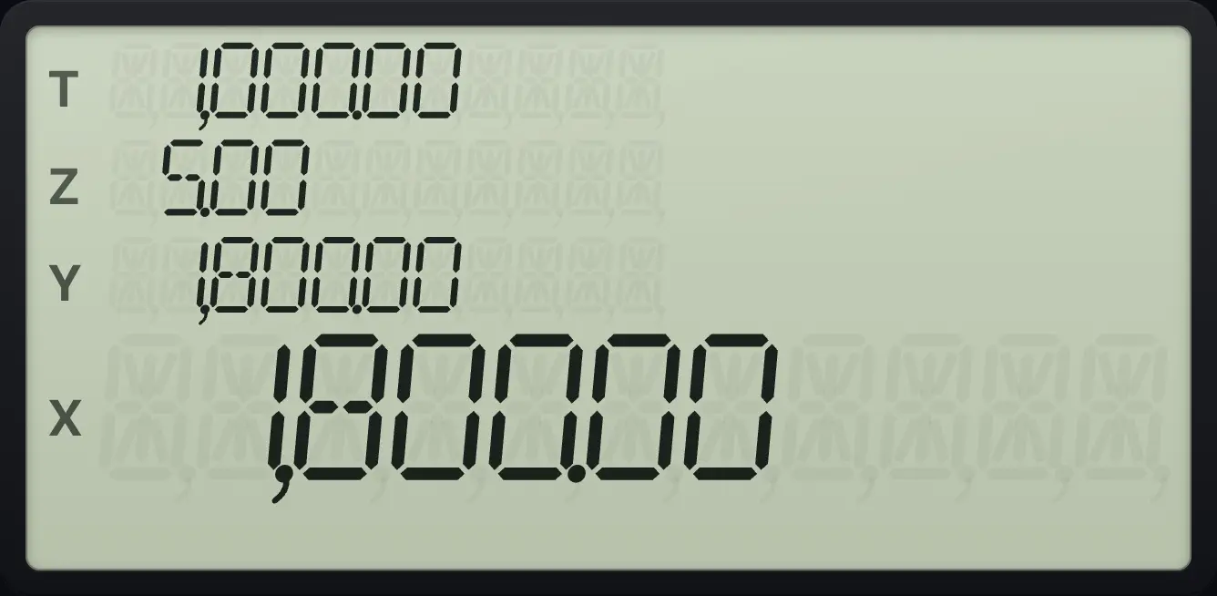 Result of the example "Year 3" The display shows:  1,000.00 /  5.00 /  1,800.00 /  1,800.00.