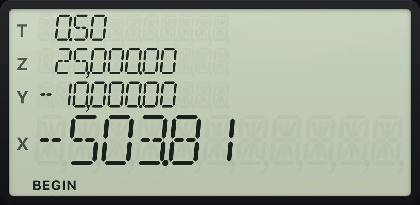 Result of the example "Lease payment: payments at the start" The display shows:  0.50 /  25,000.00 / -10,000.00 / -503.81.