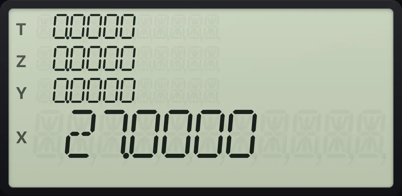 Result of the example "Cube a number" The display shows: 0.0000 / 0.0000 / 0.0000 / 27.0000.