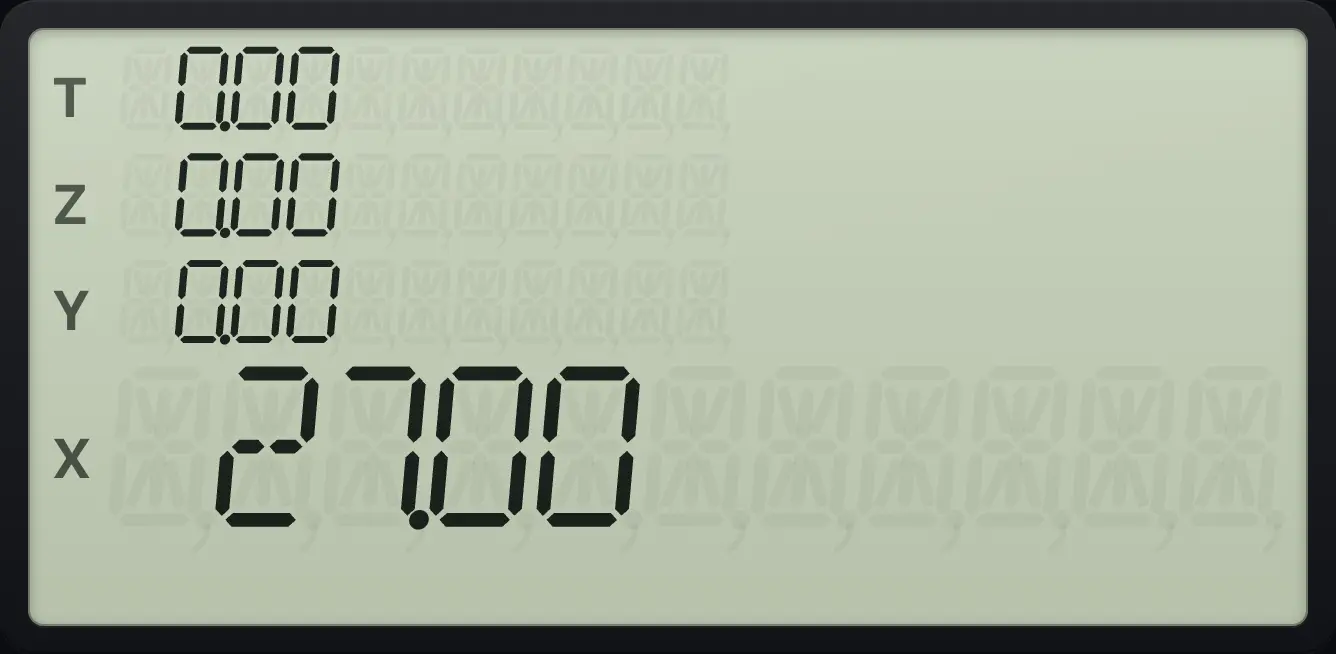 Result of the example "Cube a number" The display shows: 0.00 / 0.00 / 0.00 / 27.00.