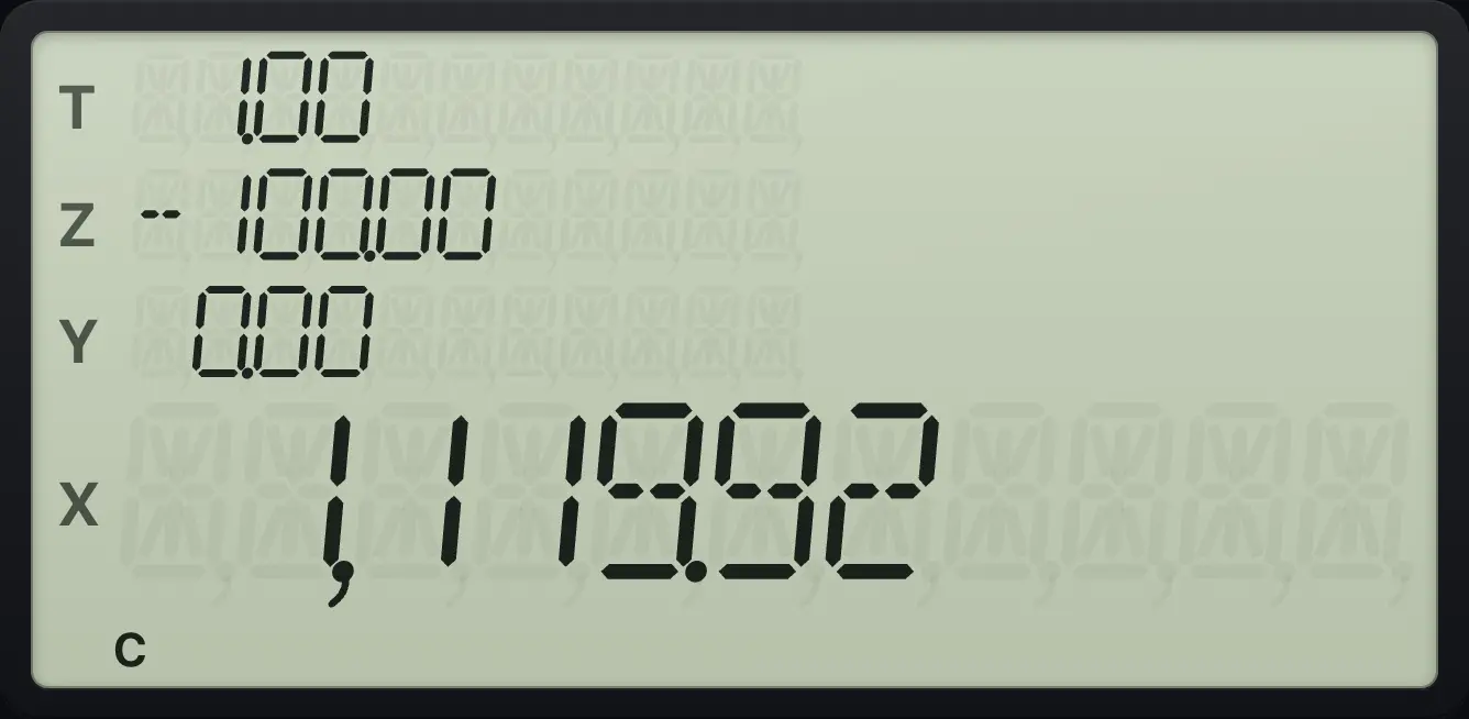 Result of the example "Compound interest for the part period" The display shows:  1.00 / -100.00 /  0.00 /  1,119.92.